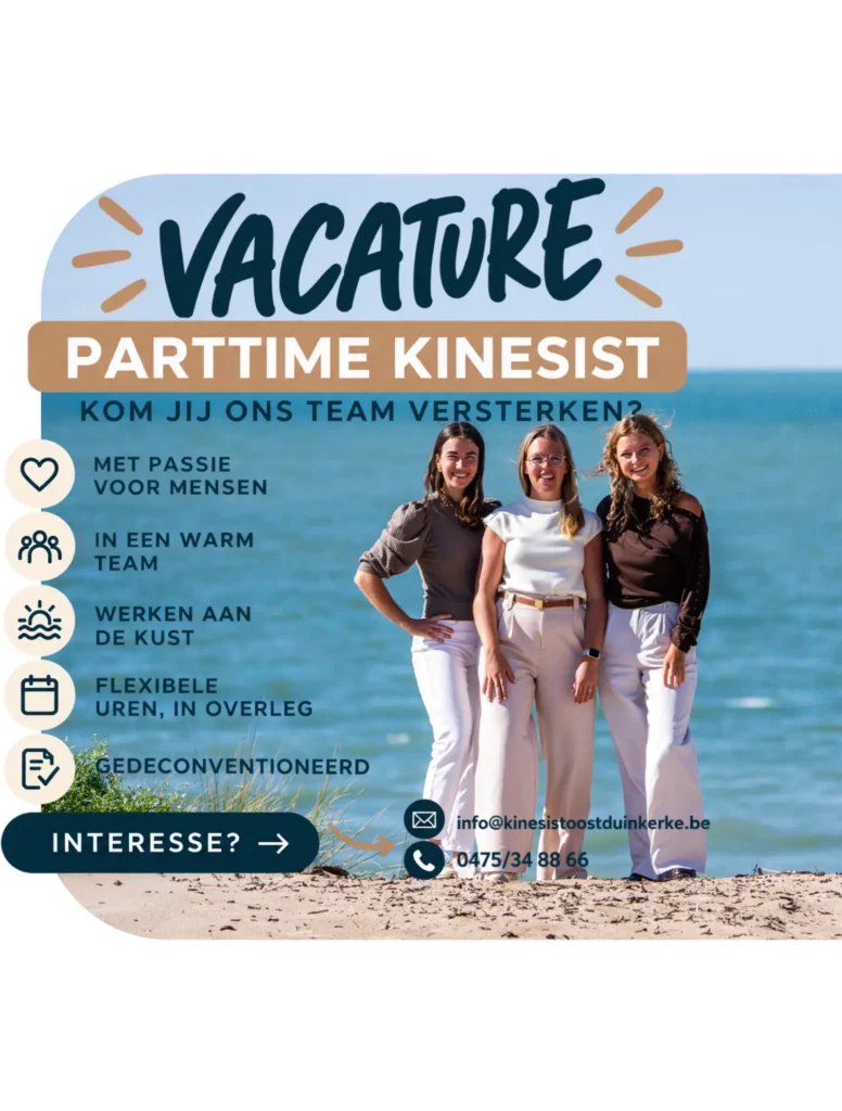 vacature-partime kinesistoosduinkerke 2026-2027
